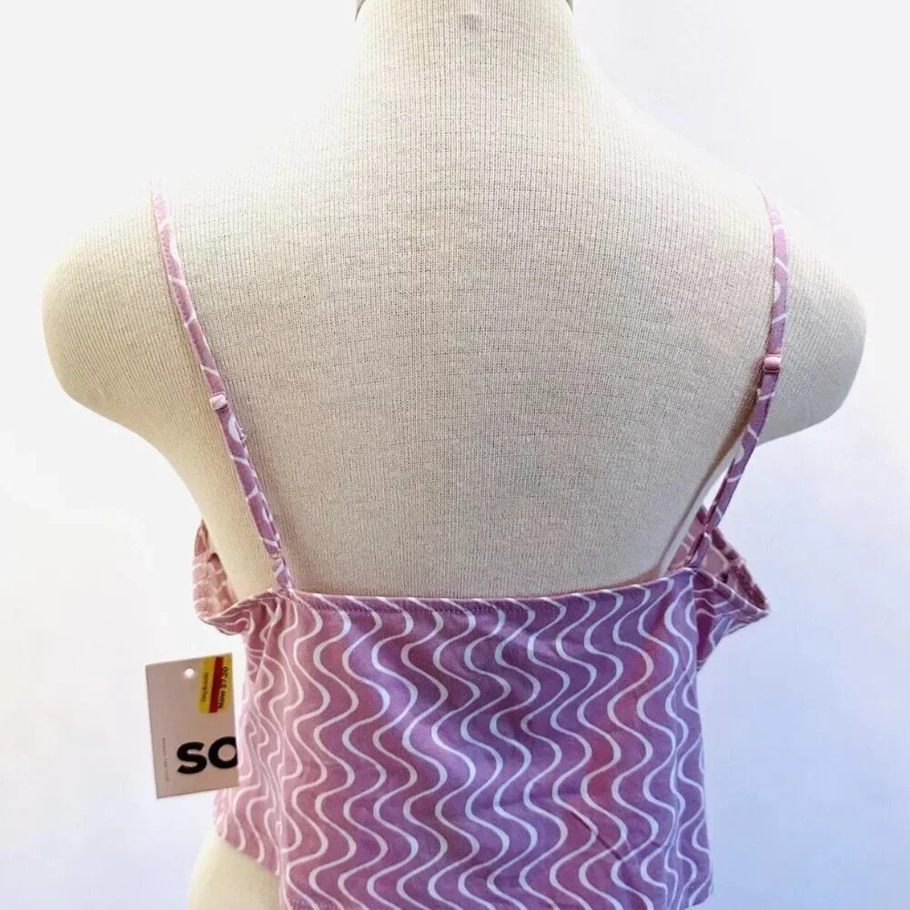 NWT SO GOODS FOR LIFE Juniors Sleeveless Straps Pullover V-Neck Purple Top Sz XL - Picture 7 of 10